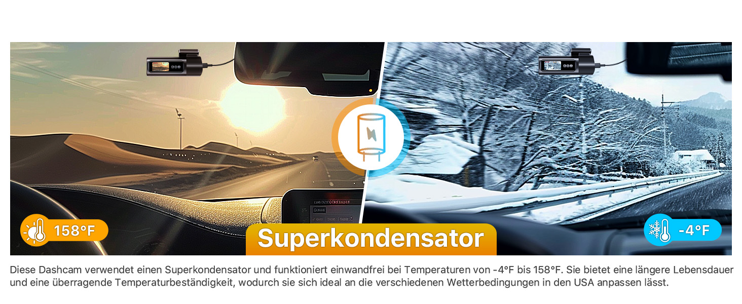 Відеореєстратор GKU 4K+2.5K з Wi-Fi 5GHz, GPS, Нічне Бачення STARVIS, IPS-дисплеєм 1.5', 24h парковка, 360° обертання, 64GB SD-карта, чорний