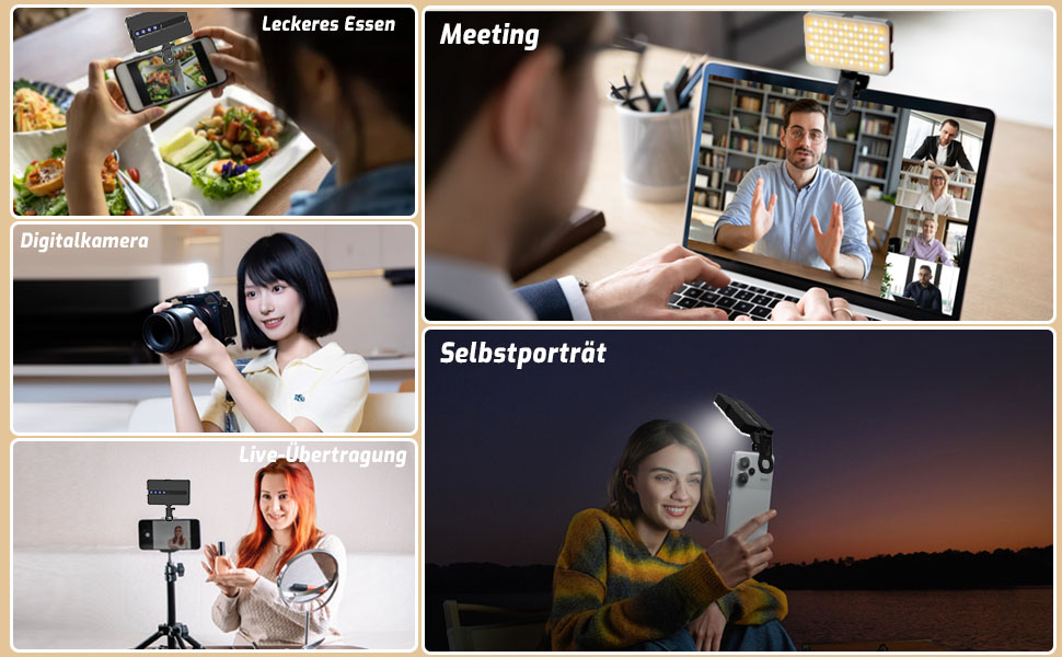 LED кільцеве світло для iPhone та смартфонів Handy Licht: 90 світлодіодів, бездротове, для селфі, макіяжу, відеозв'язку, TikTok, Vlog