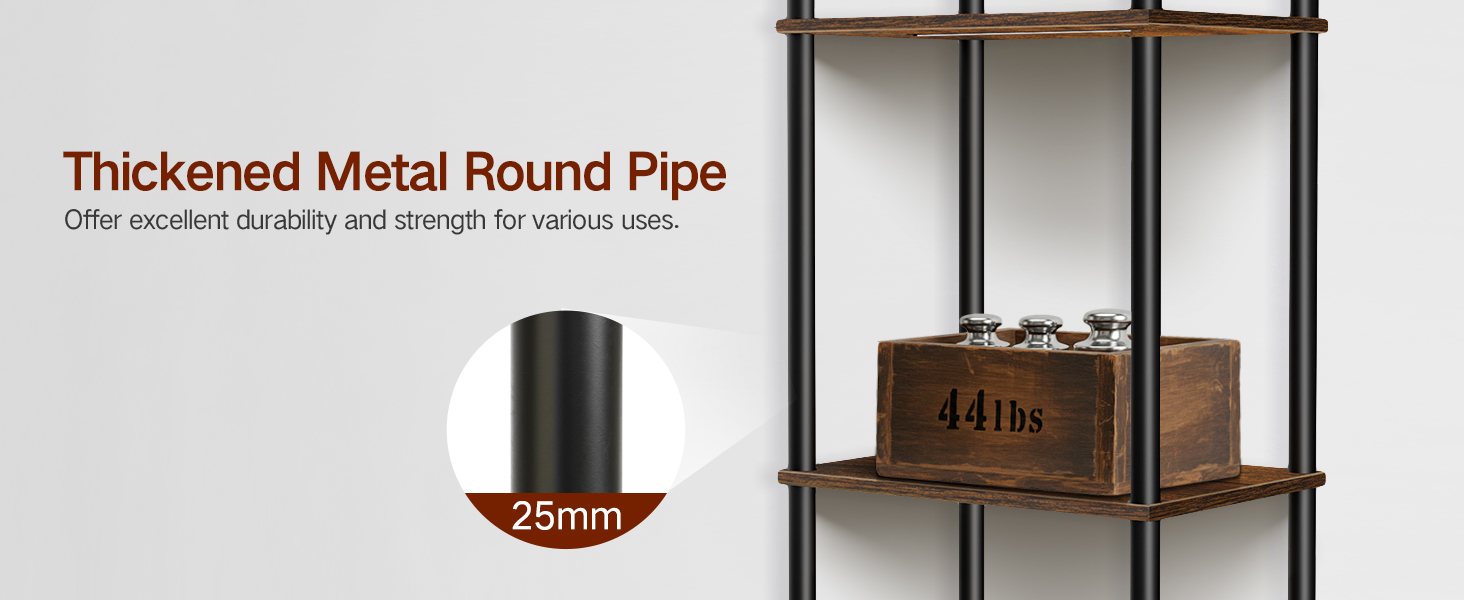 Стійка лампа з полицею, LED, регулювання яскравості, 3 колірні температури, сенсорне та дистанційне керування, полиця для книг, дерев'яна стійка, сучасний дизайн для вітальні, спальні, офісу (Rustic Brown)