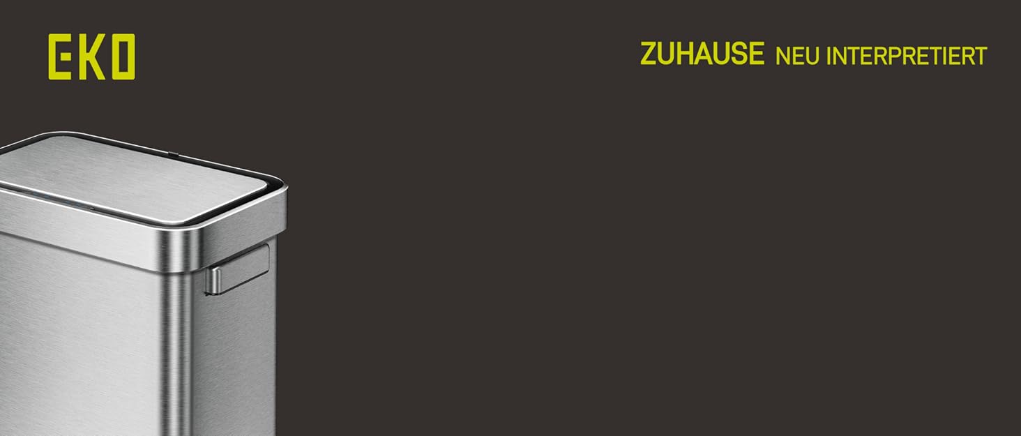 Відро для сміття EKO Madison 30л з м'яким закриттям кришки, нержавіюча сталь, знімний внутрішній відерце, стійке до відбитків пальців, з 20 мішками для сміття 30л