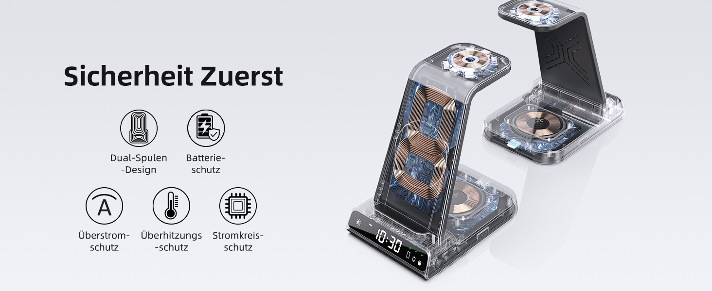 Бездротовий зарядний пристрій для Samsung Galaxy S25 Ultra, S24, Z Fold 6, Z Flip 6, Watch Ultra/8/7/6, Buds - чорний