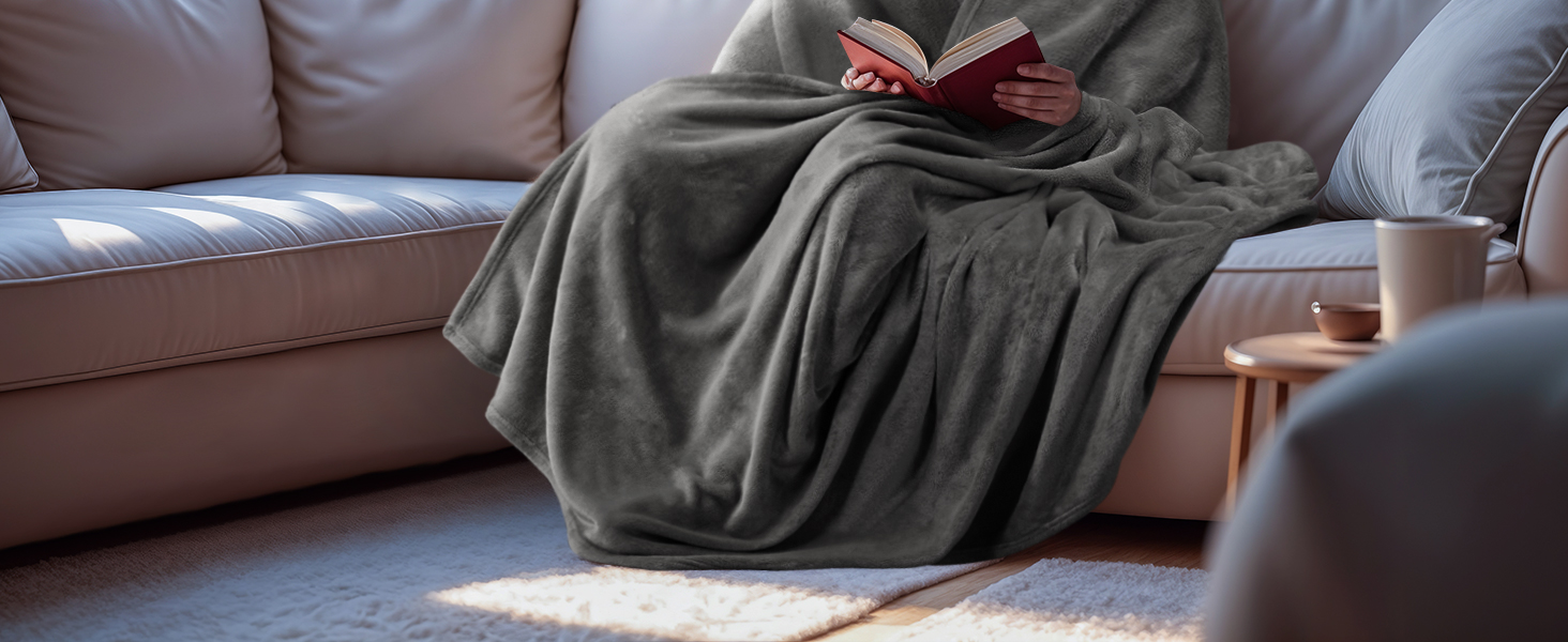 Плед Utopia Bedding: теплий та м'який флісовий плед 200x150 см сірого кольору для ліжка, дивана та крісла