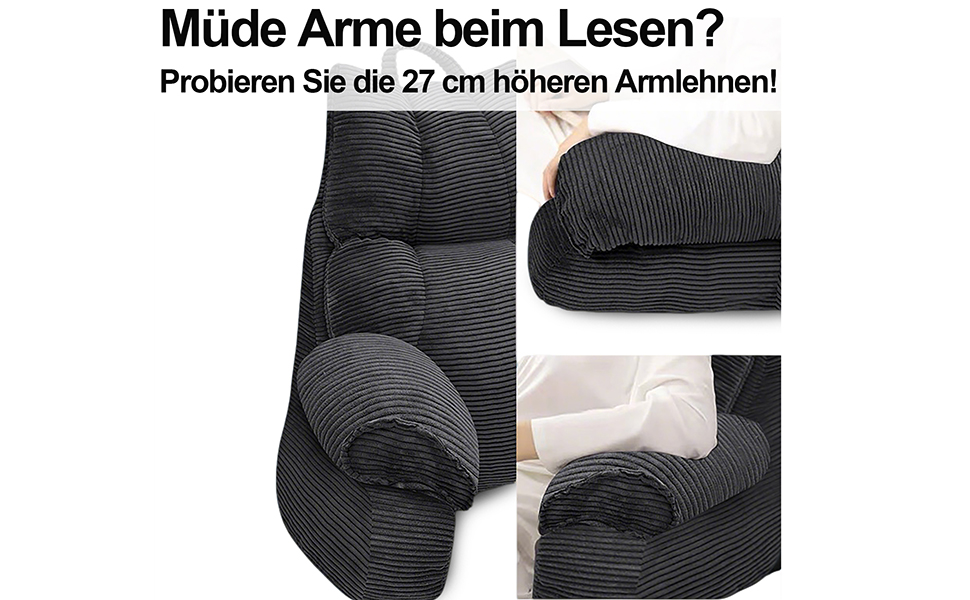 Підлогове крісло-мішок для читання, сіре, 65x30 см | Зручне для читання та відпочинку