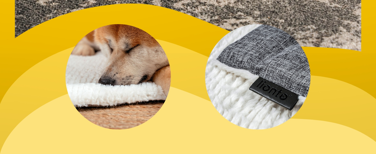 Килимок-підстилка Lionto для собак та котів, теплий, з підкладкою, 60x45 см, сірий. Миючий, з міцною та пухнастою стороною, захист від холоду для тварин будь-якого розміру.