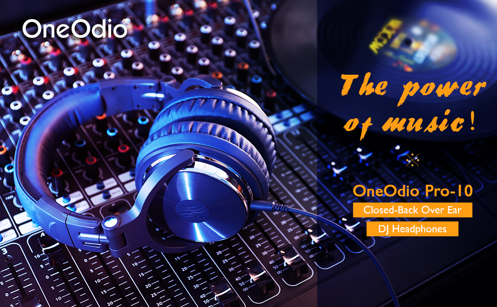 OneOdio Pro30 навушники DJ, студійні, для піаніно та гітари, з м'якими амбушюрами, Hi-Res звук, бас, Share-Port, 2 роз'єми 3.5mm, блакитні