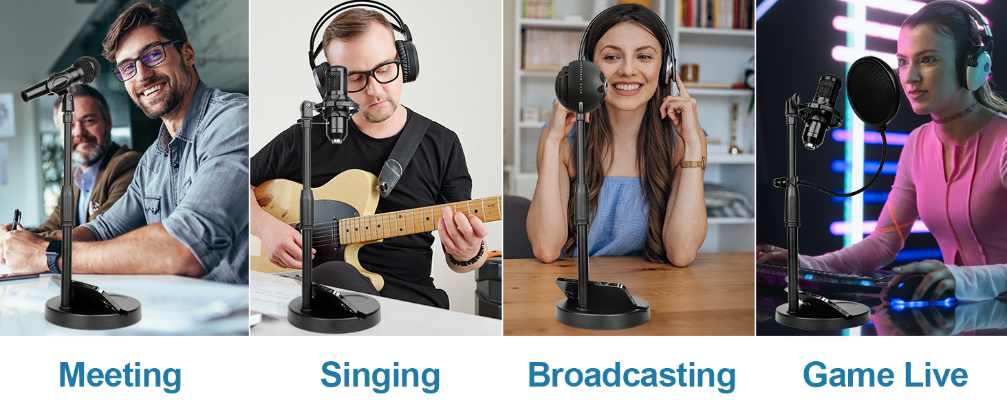 Підставка для мікрофона ChromLives для Razer Seiren X, з поп-фільтром, вітрозахистом та кабелетримачем, 5/8 адаптер для радіомовлення та запису