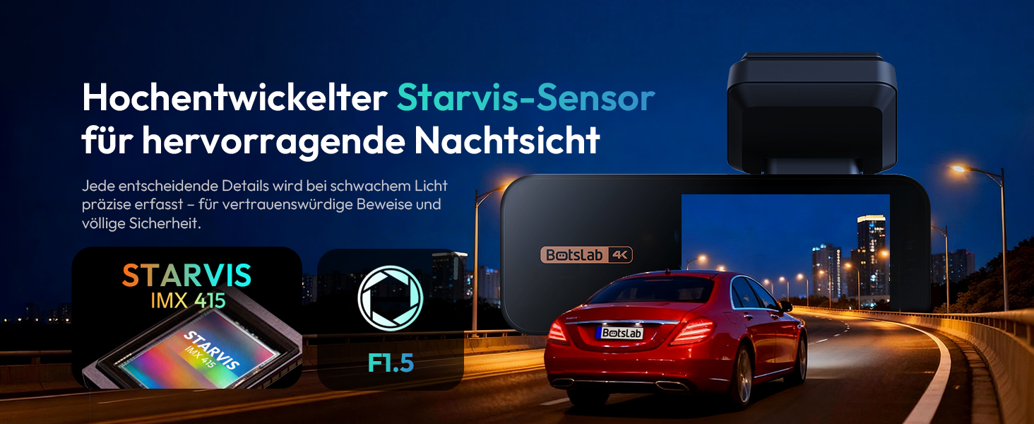 Автомобільний відеореєстратор BOTSLAB G980H 4K Dual (передній та задній), GPS, WiFi, ADAS, нічна зйомка, кут 170°, IPS дисплей 2.45