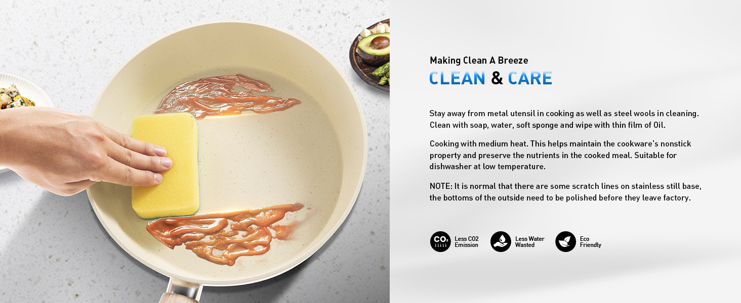 Набір посуду Kitchen Academy 12 предметів: каструлі та сковороди з антипригарним покриттям. Підходить для Induktion, газових та мікрохвильових плит, бежевий