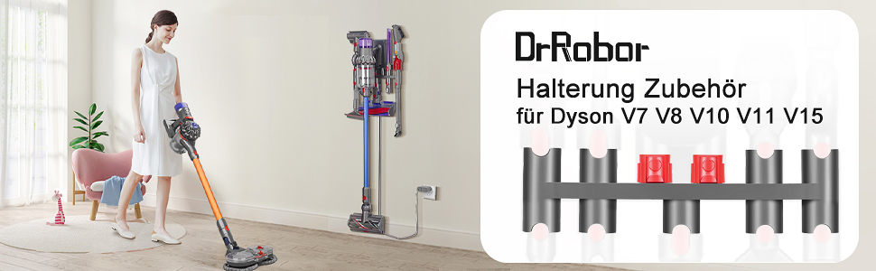 Електричний насадка для миття підлоги DrRobor на Dyson V11 V10 V7 V8 V15 - 12 моп, знімний бак для води
