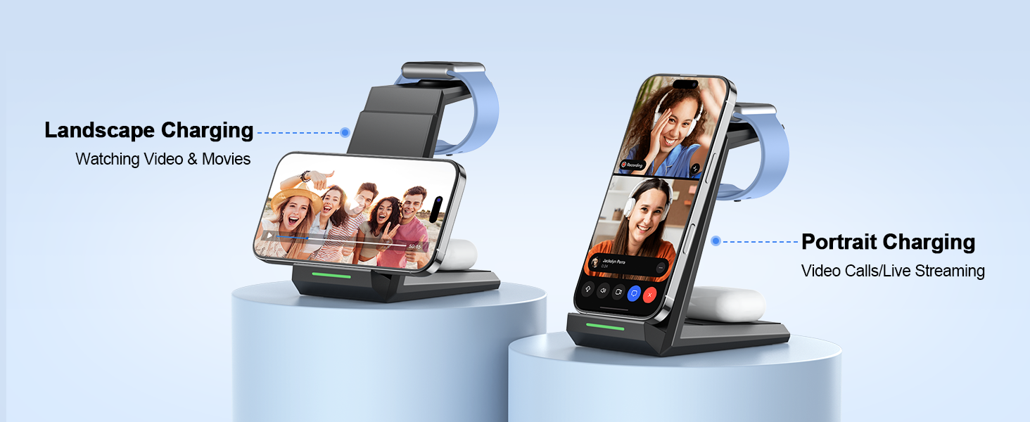 Бездротова зарядка 3-в-1 для Apple Watch, iPhone та AirPods Pro (білий)