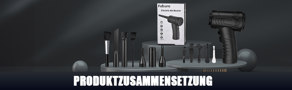 Електричний пилосос для повітря Faburo: 3 швидкості, 51000 об/хв, LED-підсвічування, USB-зарядка, для авто, дивана, офісу