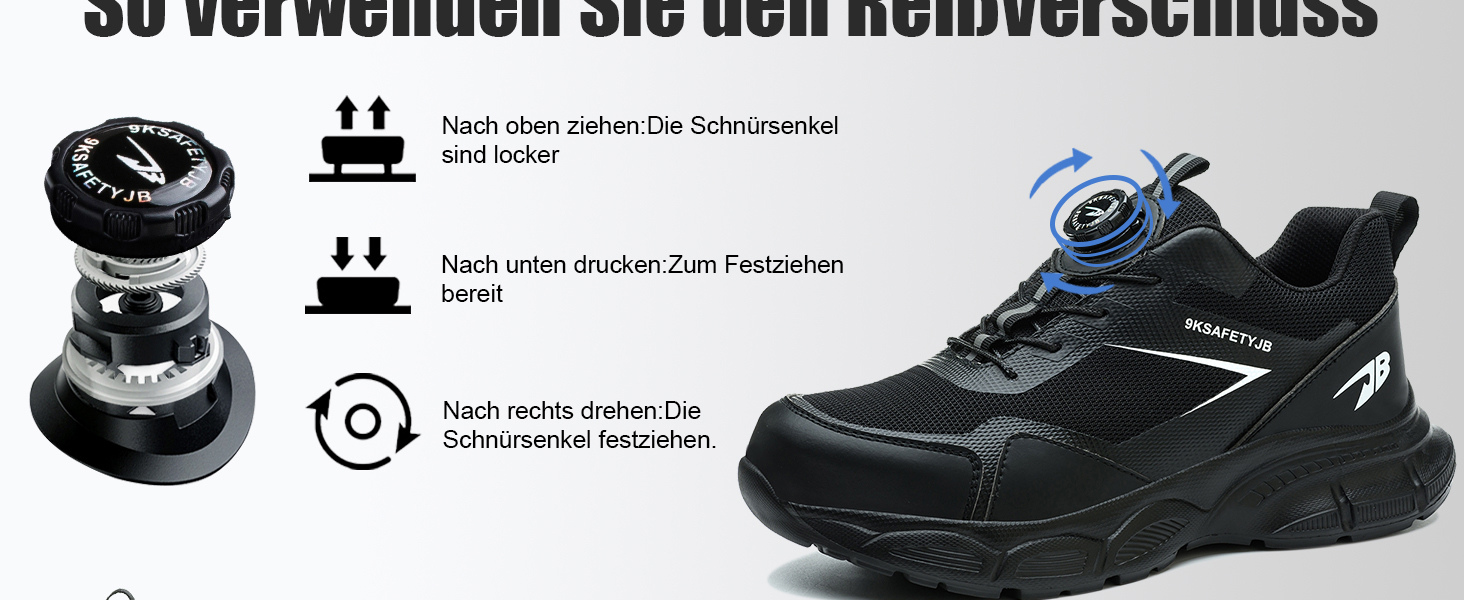 Черевики робочі чоловічі/жіночі легкі, з металевим носком, дихаючі, антиковзкі, чорні, 38-46 EU