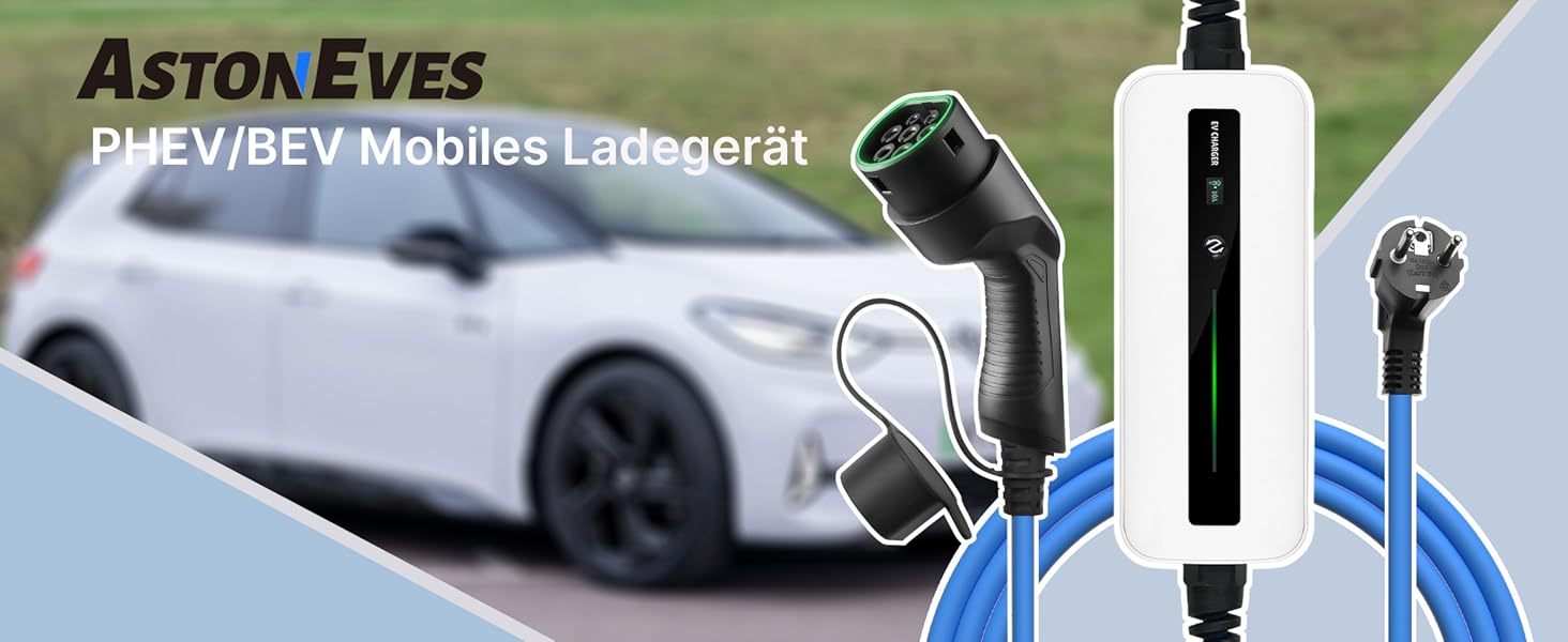 Кабель для зарядки електромобіля Тип 2, 10/16A, 6м, 220-240V, 3.6kW, з дисплеєм, Schuko, IEC 62196-2