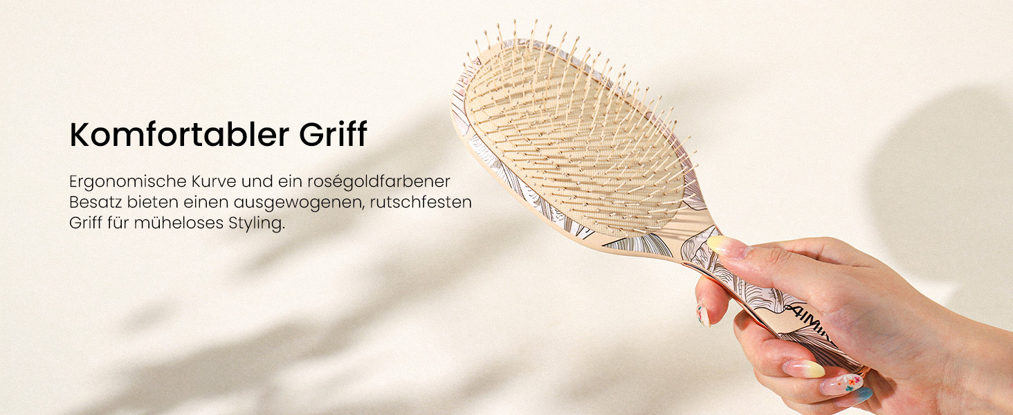 Щітка для волосся AIMIKE без заплутування, розпушувач з м'якими щетинками, безболісна розпушувальна щітка для складних вузлів, особливо делікатна до тонкого волосся, ідеальна для догляду за шкірою голови та масажу LuxeSilk, подушечка-щітка (щітка з подушечкою у вигляді мушлі)