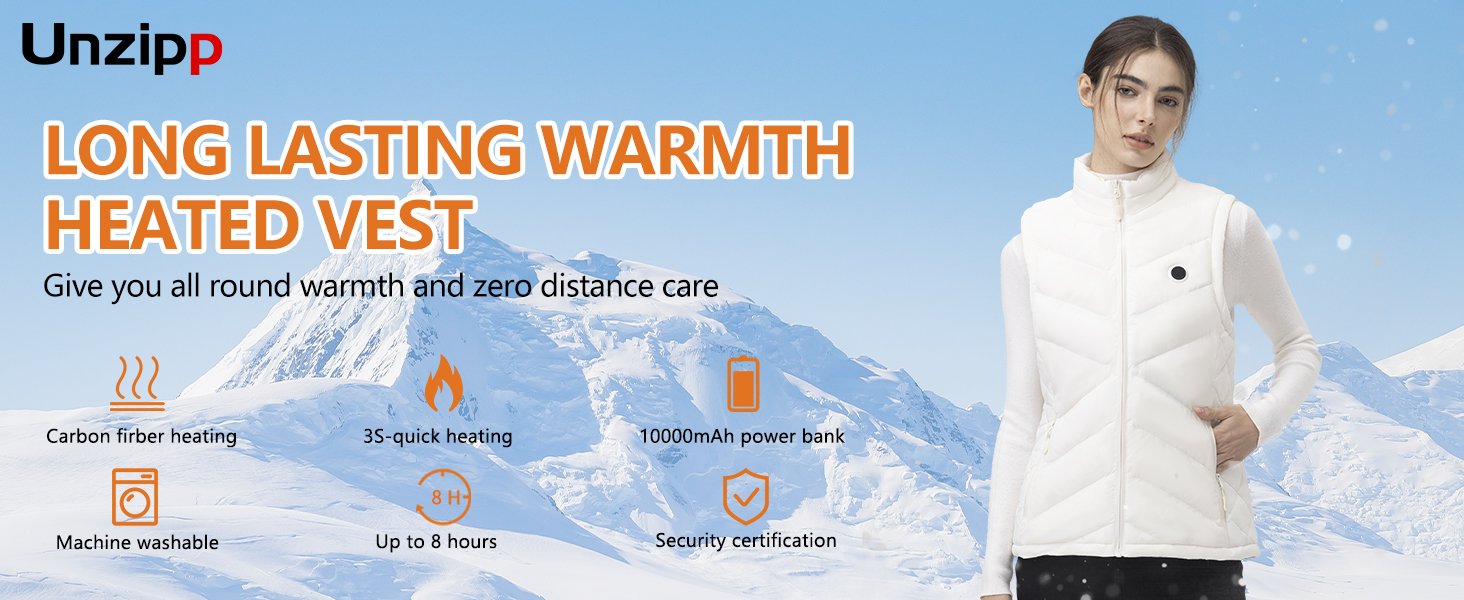 Електрична гріюча жилетка для жінок з акумулятором, легка, з USB-підключенням та кишенями, тепла, Slim Fit, для риболовлі, активного відпочинку, полювання, білого кольору, розмір M
