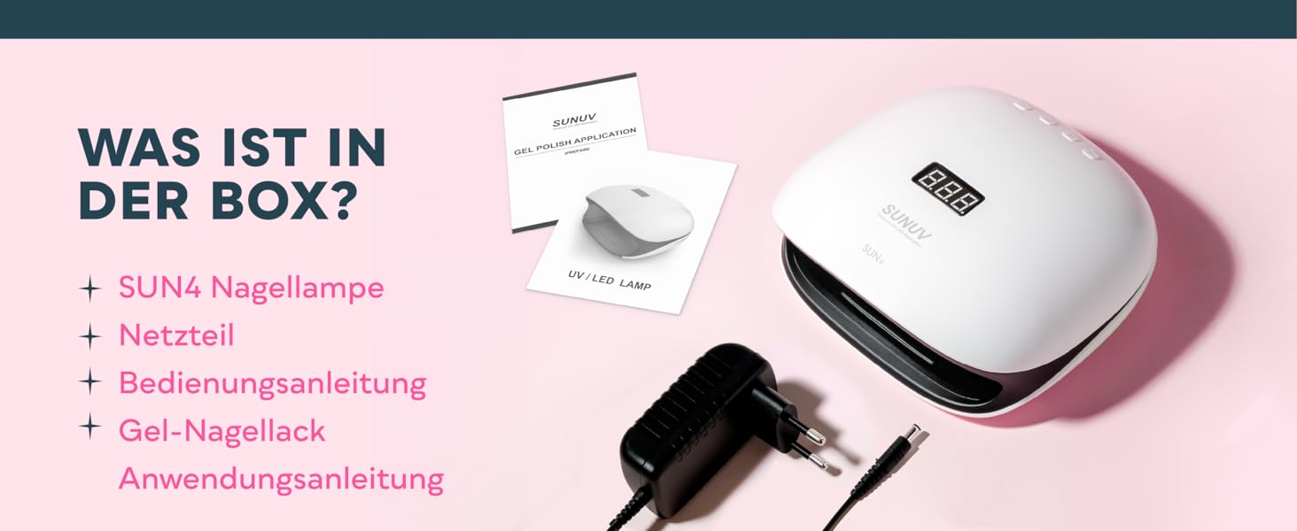 Лампа SUNUV для гель-лаку UV LED, сушарка для нігтів з 4 таймерами, LCD дисплеєм, інфрачервовим сенсором та подвійною швидкістю сушіння, колір Rose (чорний)