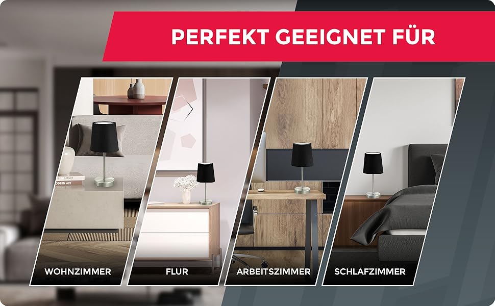 Стійка лампа B.K.Licht Vintage з абажуром з тканини, чорного кольору, 33x20 см | Стійка лампа для дому, офісу, читання