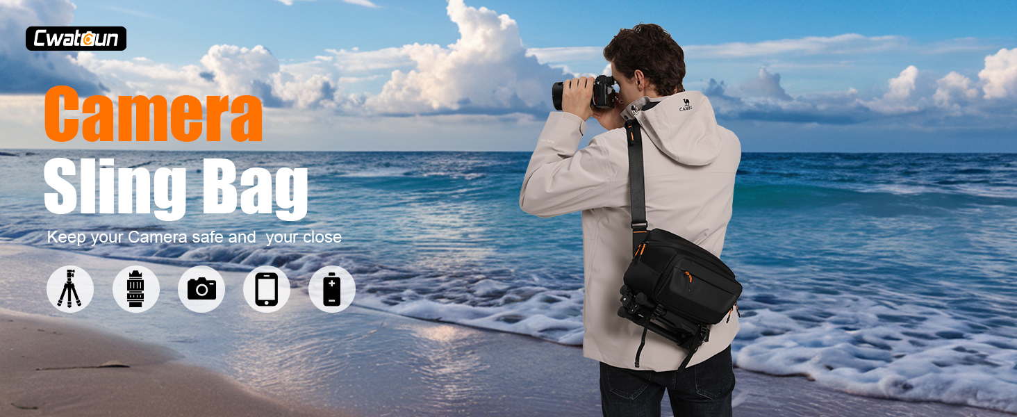 Чохол для камери Cwatcun: водостійкий, з кріпленням для штатива, для фотографів, чорний