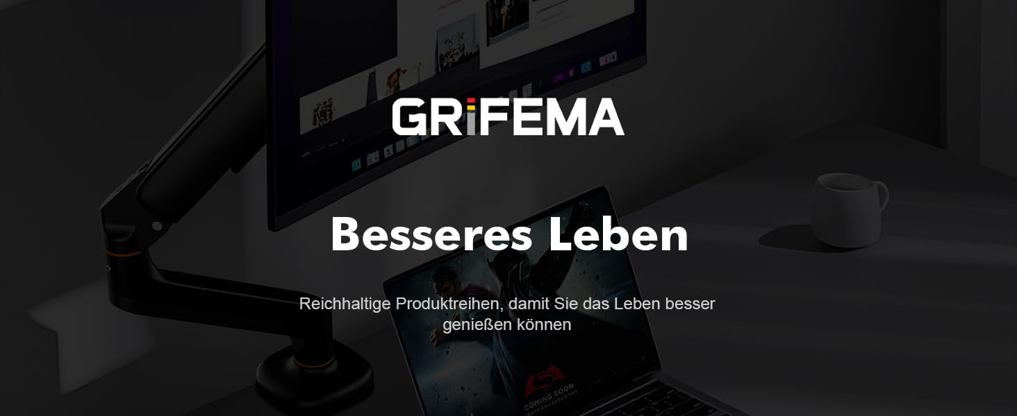 Кріплення для монітора GRIFEMA, 13-32 дюйми, регульоване, поворотне, до 9 кг, VESA 75x75/100x100, білий