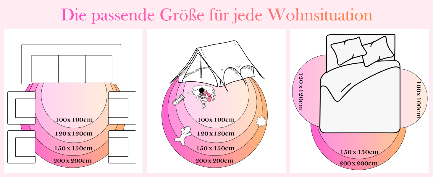 Килим круглий дитячий 100 см Райдуга, м'який, пухнастий, нековзний, пральний для кімнати
