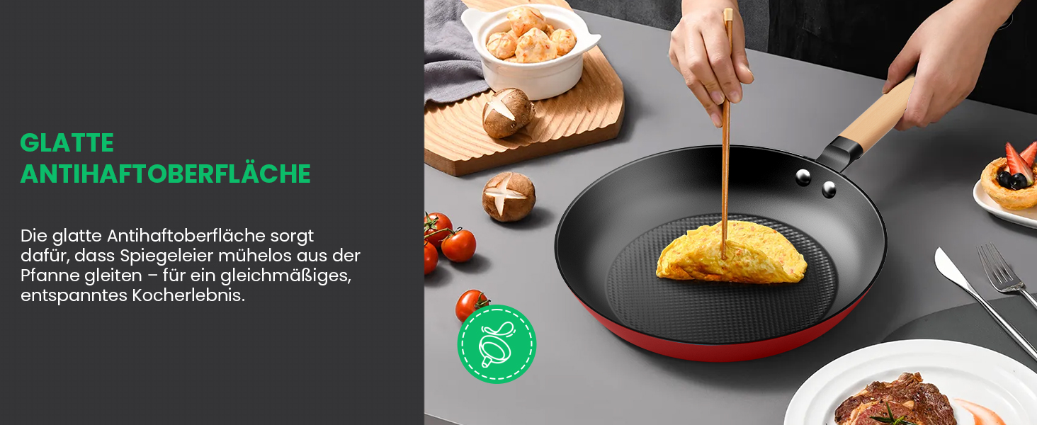 Чавунна сковорода YUTANN для індукції, газу та електроплит (20/24/28 см). Без PFOA/PFAS. З антипригарним покриттям