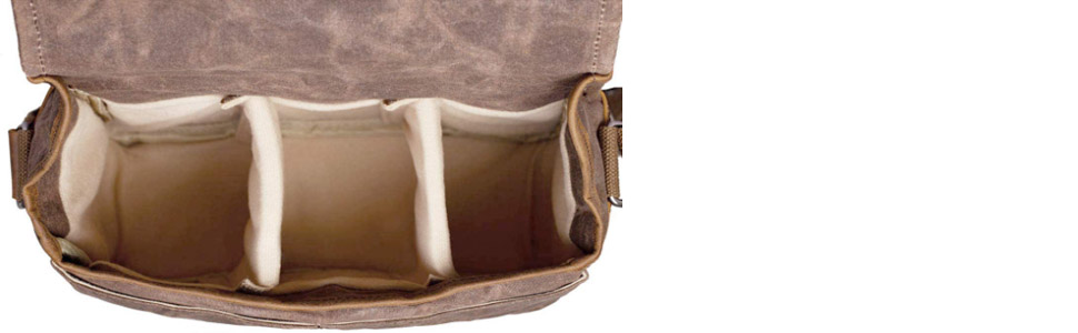 Чохол для DSLR камери, водонепроникний з вощеного парусини, вінтажний, сумка-месенджер з внутрішнім захисним шаром (Хакі)