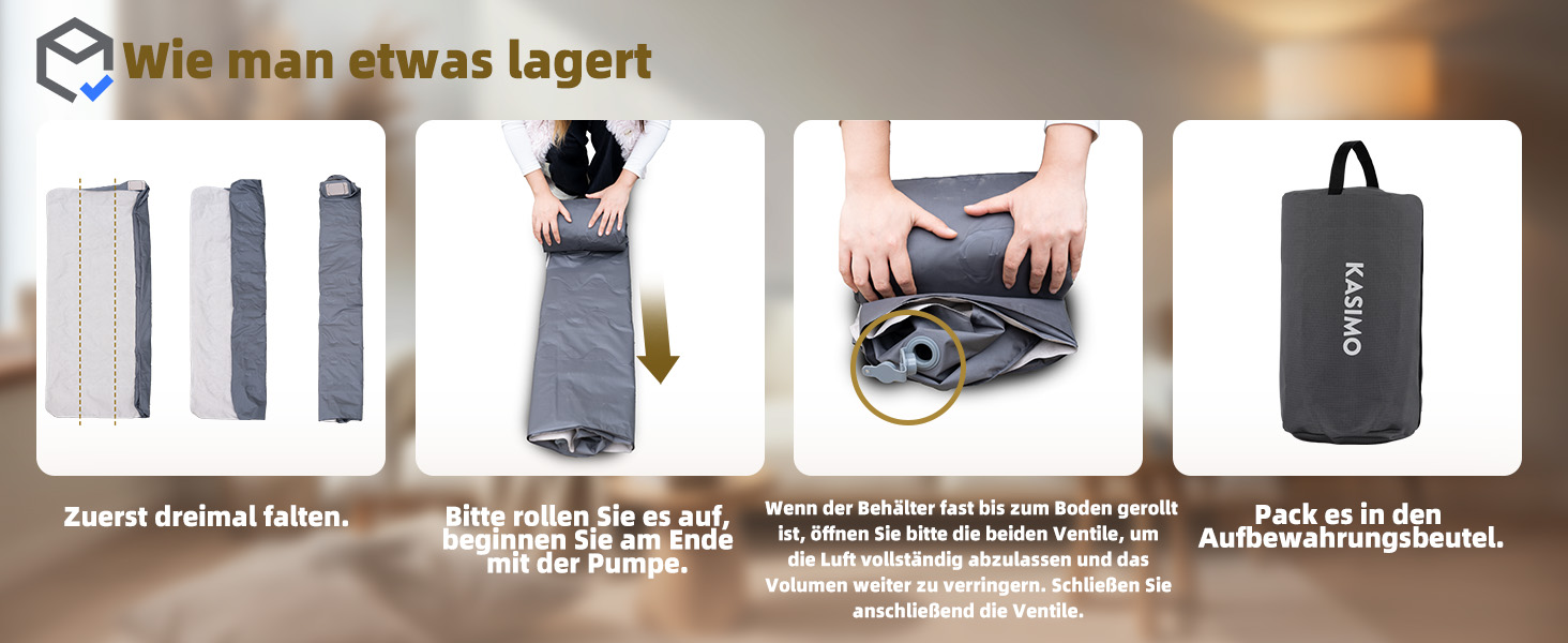 Надувний матрац KASIMO TPU самонадувний 1-місний з електричним насосом та подушкою, 190x90x22 см для дому та кемпінгу