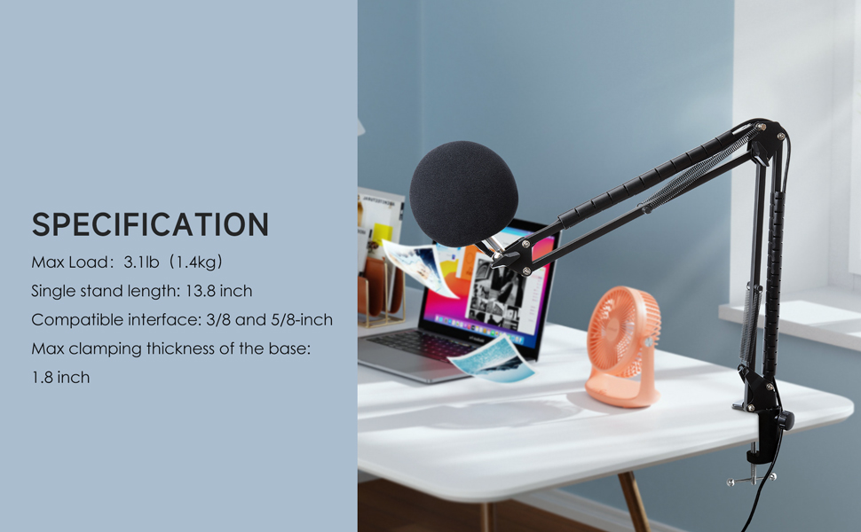 Кріплення для мікрофона Blue Snowball iCE, Popschutz та гнучкий канал для кабелів, сумісний з кріпленням Blue Snowball від YOUSHARES