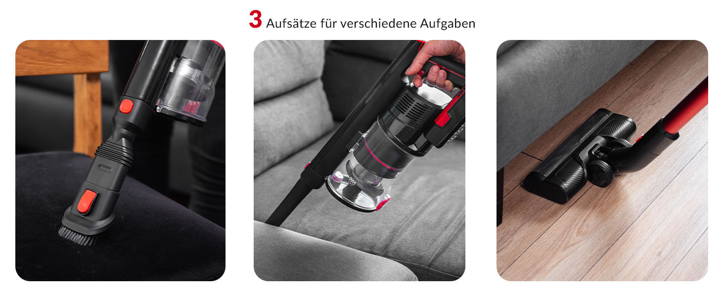 Бездротовий акумуляторний пилосос Lehmann 3-в-1 з HEPA-фільтром та LED-щіткою, 45 хв роботи, 1.8л контейнер, для тварин, килимів, авто