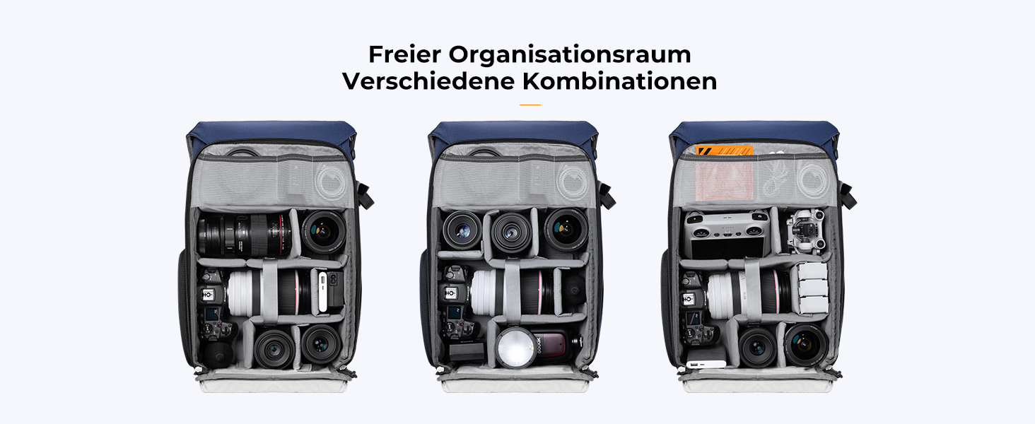 Рюкзак для камери K&F Concept Rolltop 20L: водонепроникний, для Canon, Nikon, Sony, Fujifilm, Olympus, з відділенням для ноутбука 15.6 дюймів (сірий/зелений)