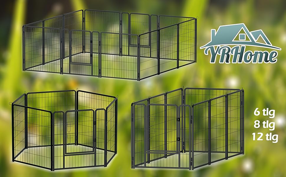 Вольєр для цуценят/маленьких собак 80x65 см, розкладний, з дверима та ґрунтовими анкерами, для внутрішнього/зовнішнього використання, вологостійкий