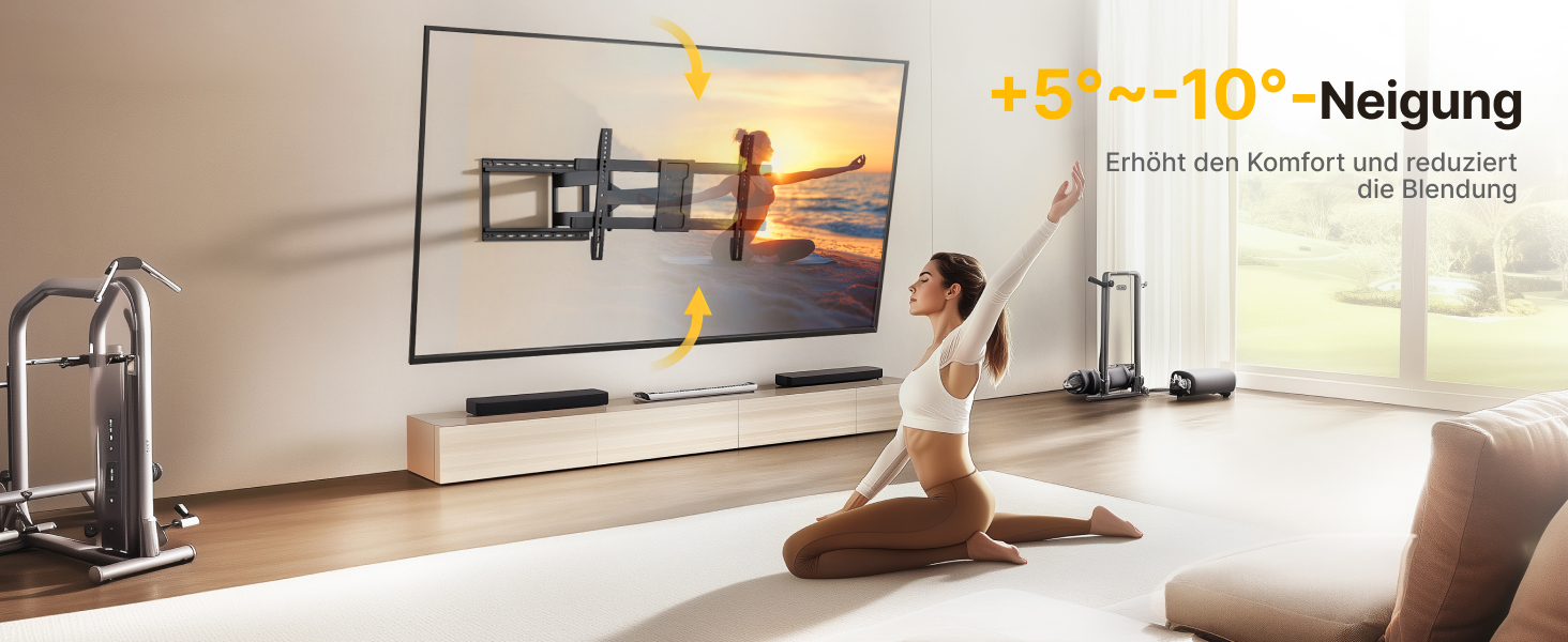 Настінна кріплення для телевізора monTEK 1080mm - для плоских та вигнутих моніторів до 60 кг, поворотна та нахилена, висувна, VESA 800x400 мм (43-80 дюймів)