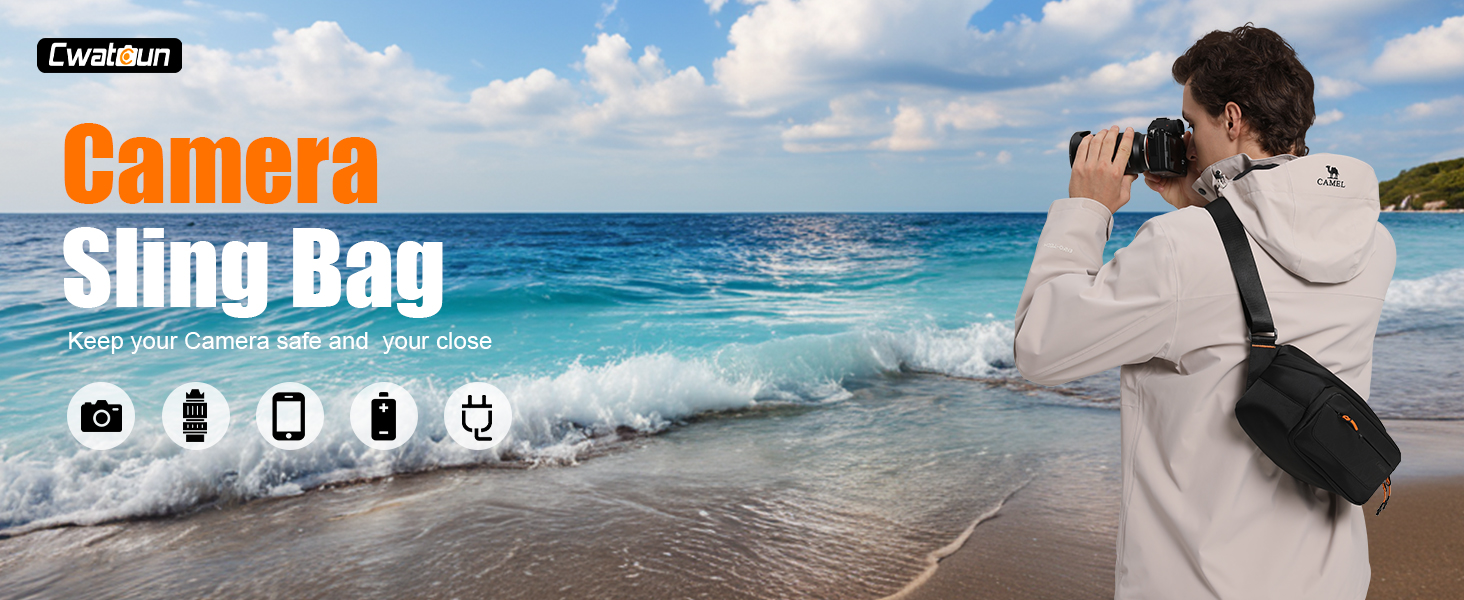 Чорна сумка для камери Cwatcun з кріпленням для штатива, водостійка, для фотографів (S)