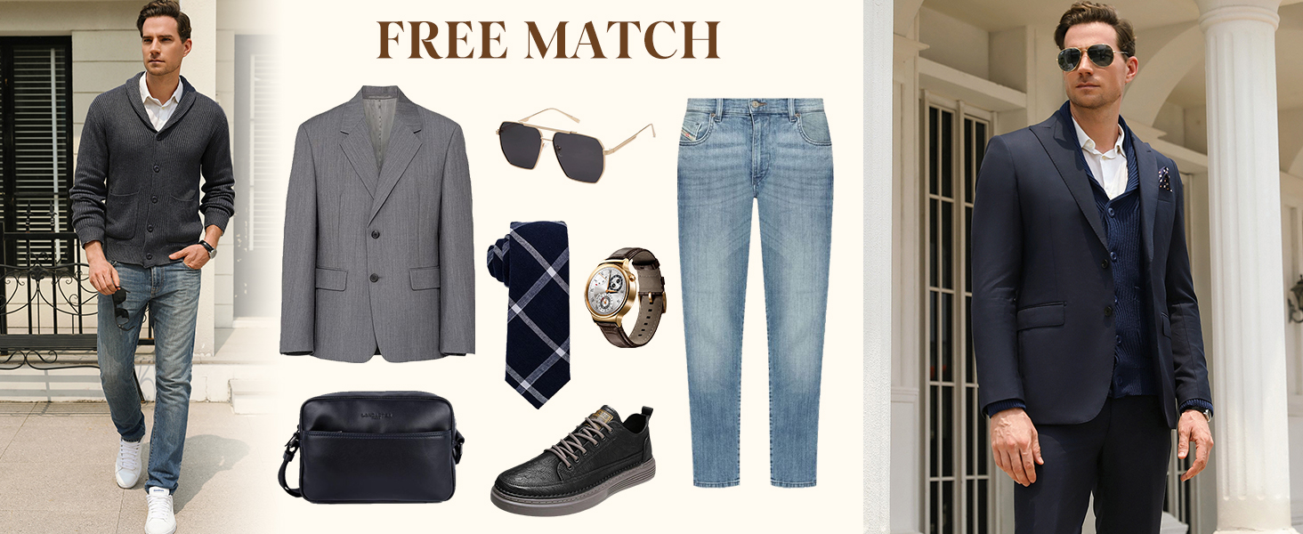 iClosa Кардиган чоловічий з V-подібним вирізом, легкий, в'язаний, з ґудзиками, чорний (Y-schwarz), XL