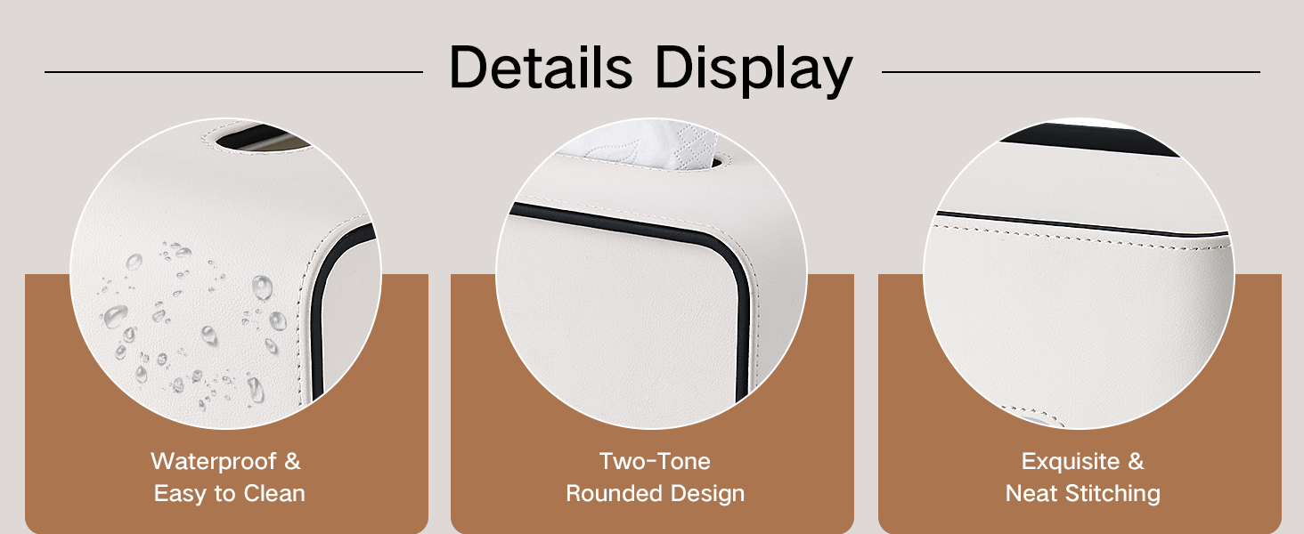 Скріпка для серветок GORESE, шкіряна, квадратна, біла (15x15x15.8 см)