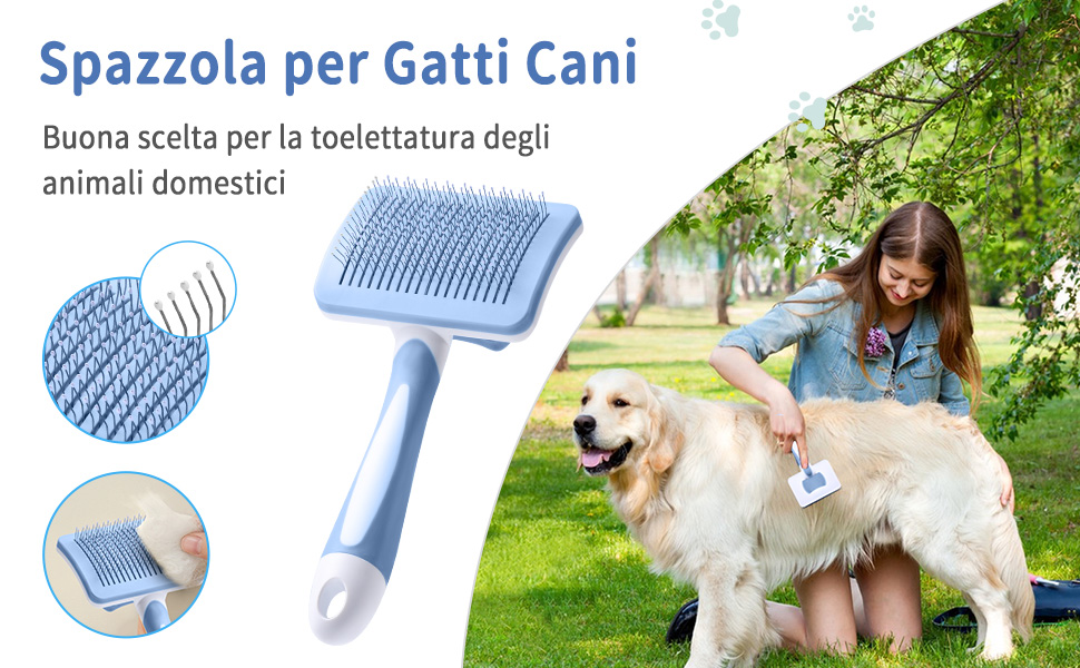 Щітка для котів та собак Vinabo: видалення підшерстя, легке розчісування, самоочищення, блакитна