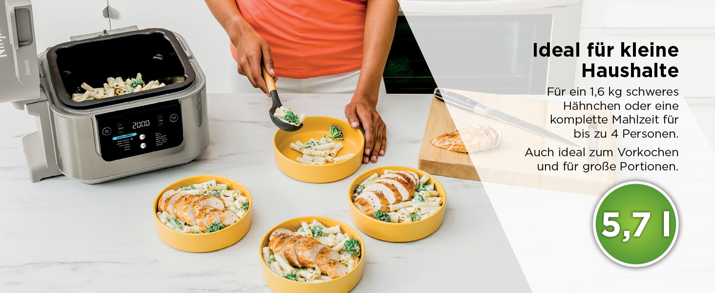 Мультиварка Ninja Speedi 5.7L 10-в-1: мультикокція, фритюрниця, гриль, випічка, Stone Gold ON500EUSTGD