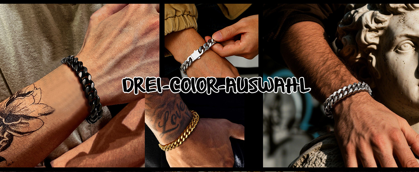 Чоловічий браслет Bestyle з нержавіючої сталі, ланцюг панцир, ширина 5/7/9/12.5 мм, срібний/чорний/золотий, довжина 19/21/23 см - ідеальний подарунок для чоловіків