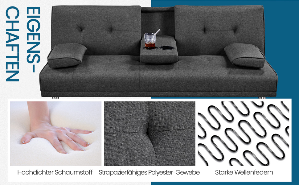 Yaheetech Folding Sleeper Sofa