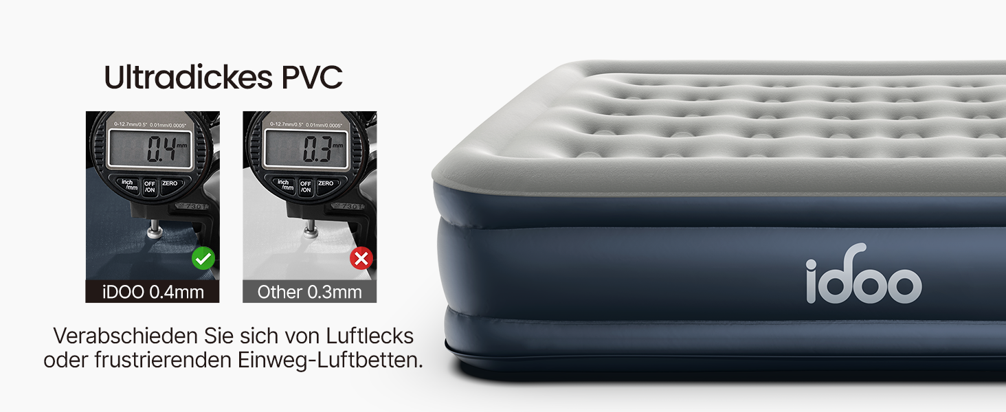 Надувний матрац iDOO самостійно надувний, 2 особи, з електричним насосом, для кемпінгу, 152x203x46 см, 295 кг