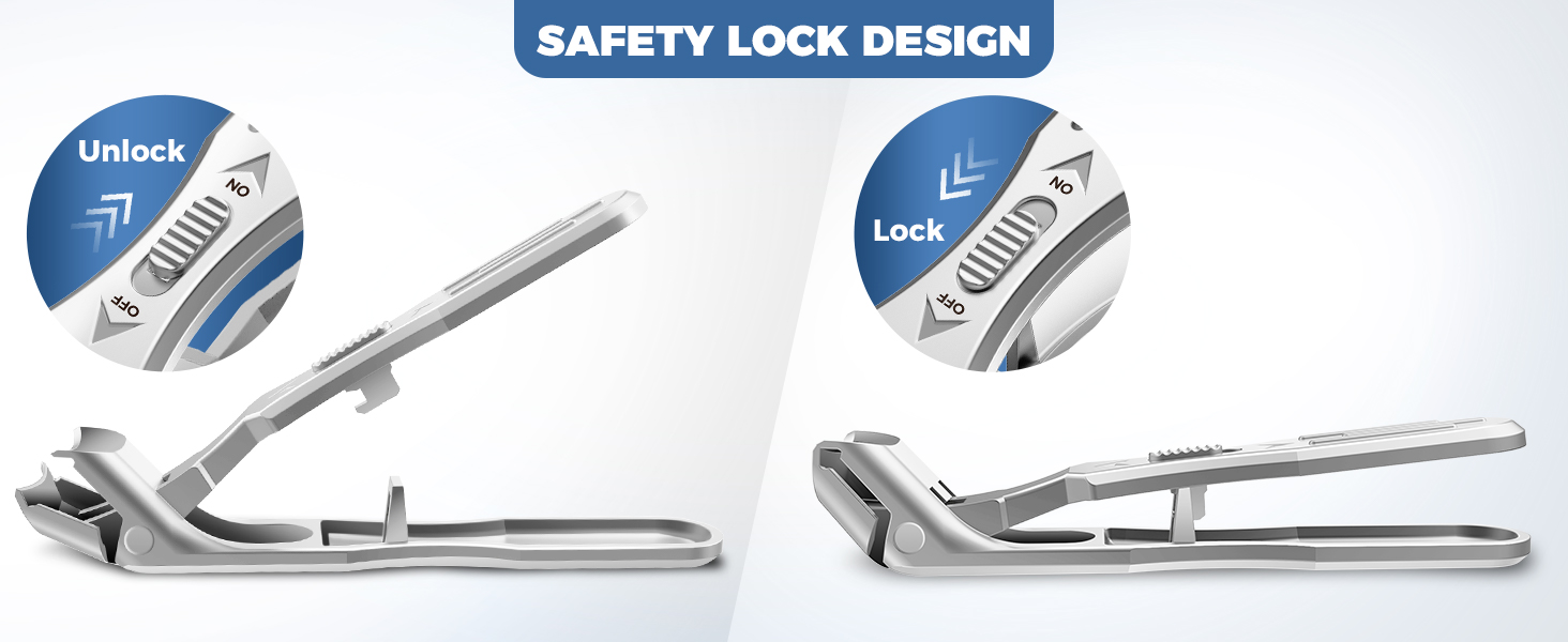 Нігтеріз для літніх людей з товстими нігтями, кутовий гострий нігтеріз для великих пальців ніг, з захистом від заклинювання, широкий отвір для нігтів, нігтеріз для товстих пальців ніг, преміум якість (сріблястий)