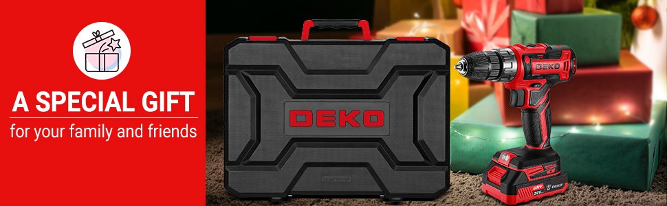Набір інструментів DEKO 186 шт. з акумуляторною дрилі: набір інструментів 20V для дому та дрібного ремонту