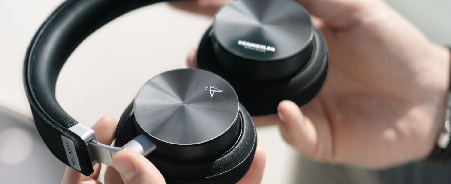 Бездротові навушники VONMÄHLEN Concert One Bluetooth On-Ear з кейсом, мікрофоном та AUX, 40 мм (Чорний)