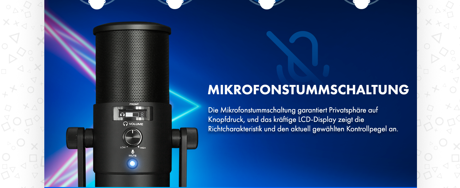 M-Audio Uber Mic - USB конденсаторний мікрофон для геймінгу, стрімінгу, подкастів та студійних записів. 4 характеристики спрямованості, кнопка вимкнення мікрофона, вихід для навушників