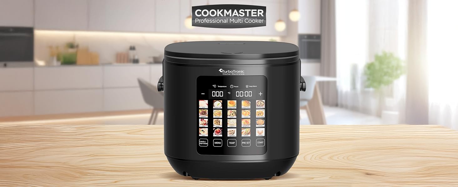 Мультиварка TurboTronic 5л, 20 програм, 860W: електросковорода, пароварка, рисоварка з автоматичним підігрівом та цифровим керуванням