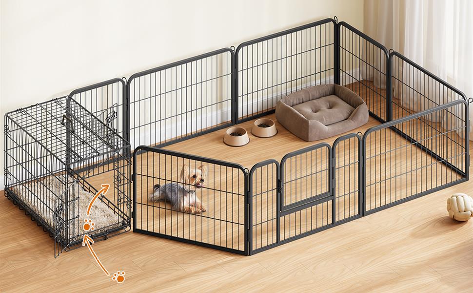 Клітка-вольєр для дрібних тварин Yaheetech з дверима, 8 секцій 80x60 см (6 шт.)