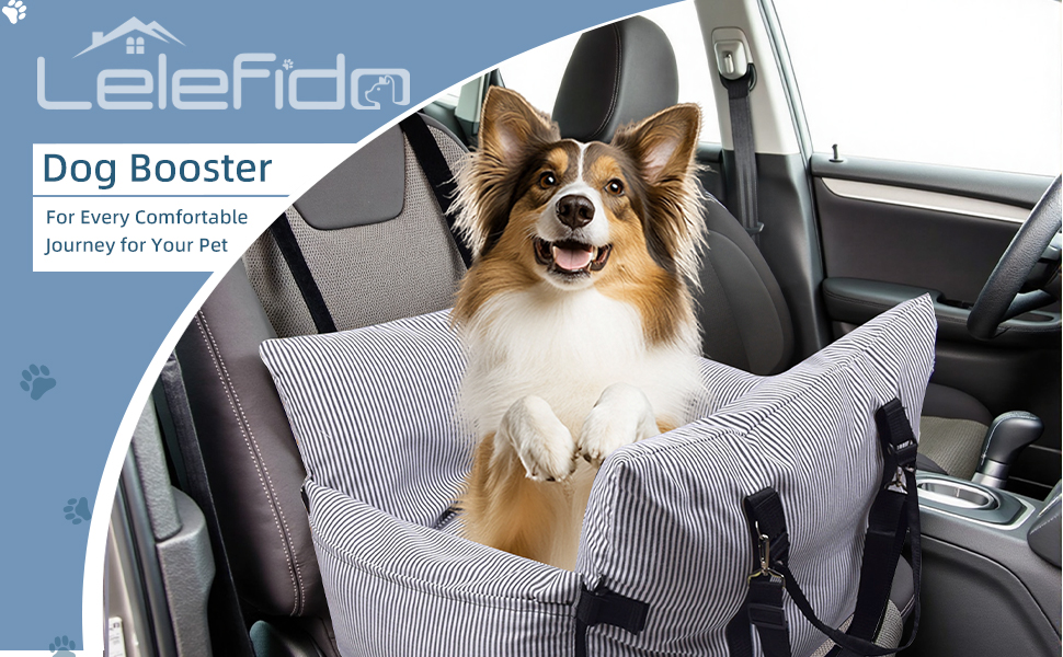 Автокрісло для собак маленьких та середніх порід (до 18 кг), з ременем безпеки та кишенями, антиковзаюча підставка, миється, морські смуги, 76x52 см