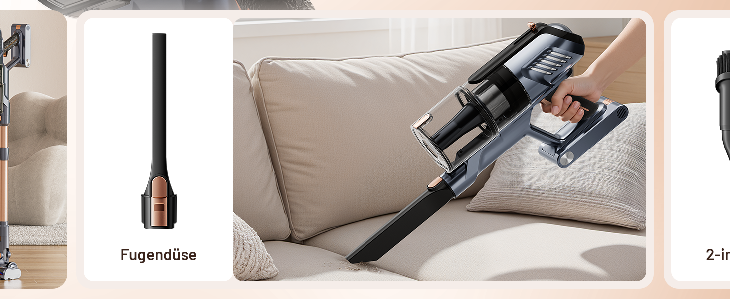 Бездротовий акумуляторний пилосос 45000Pa з антизаплутувальною щіткою, LED-дисплеєм та фільтрацією 99,9%, для прибирання шерсті тварин, килимів, твердих поверхонь та авто (сірий)