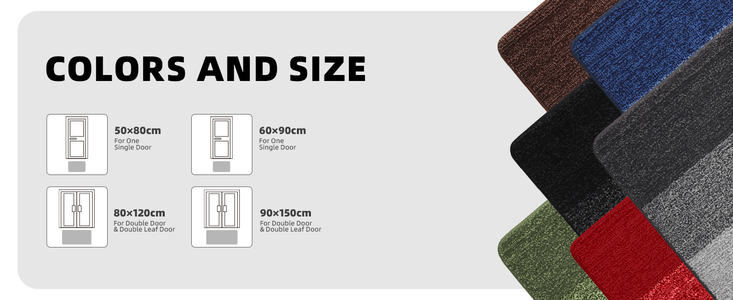 Килимок для дому Homaxy, неслизький, машинного прання, міцний, поглинаючий, для собак, вхідних дверей (43 x 76 см, 60x90 см, сірий)