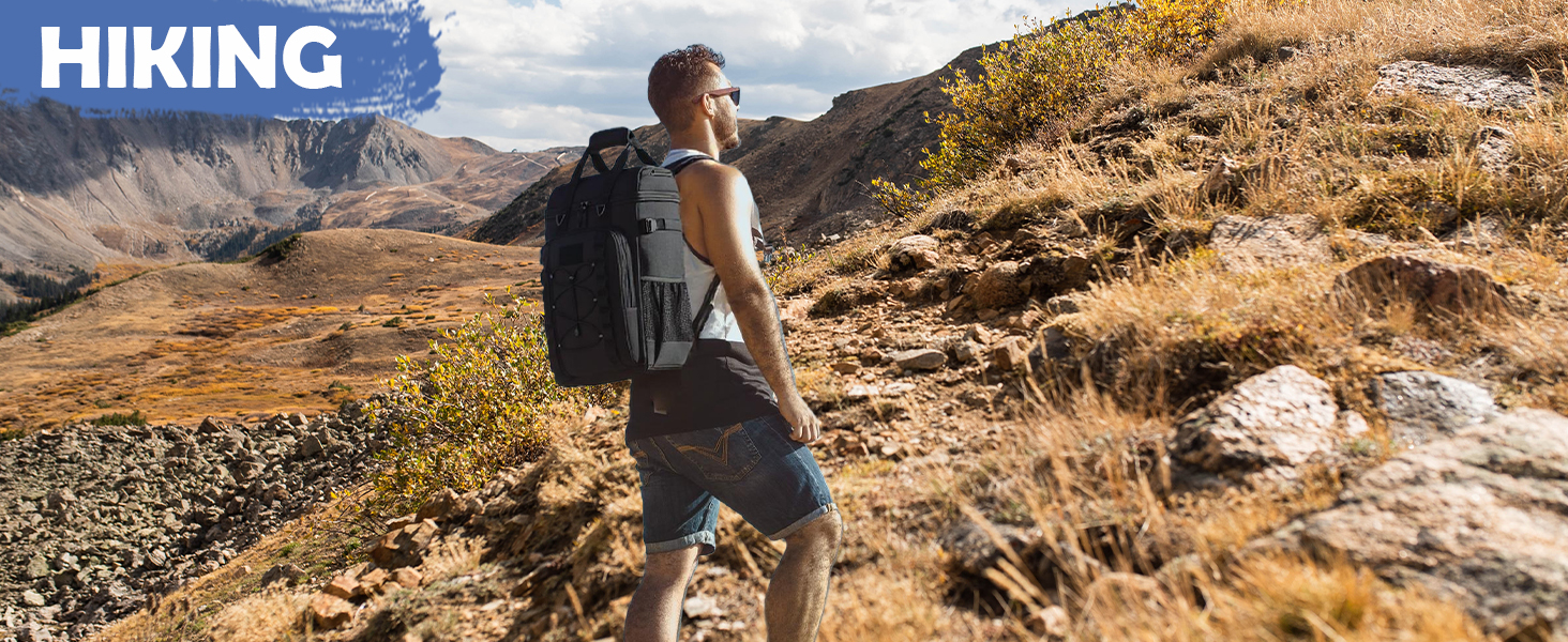 Терморюкзак для пікніка на 42 банки: чорний, тактичний, ізольований, для відпочинку на природі